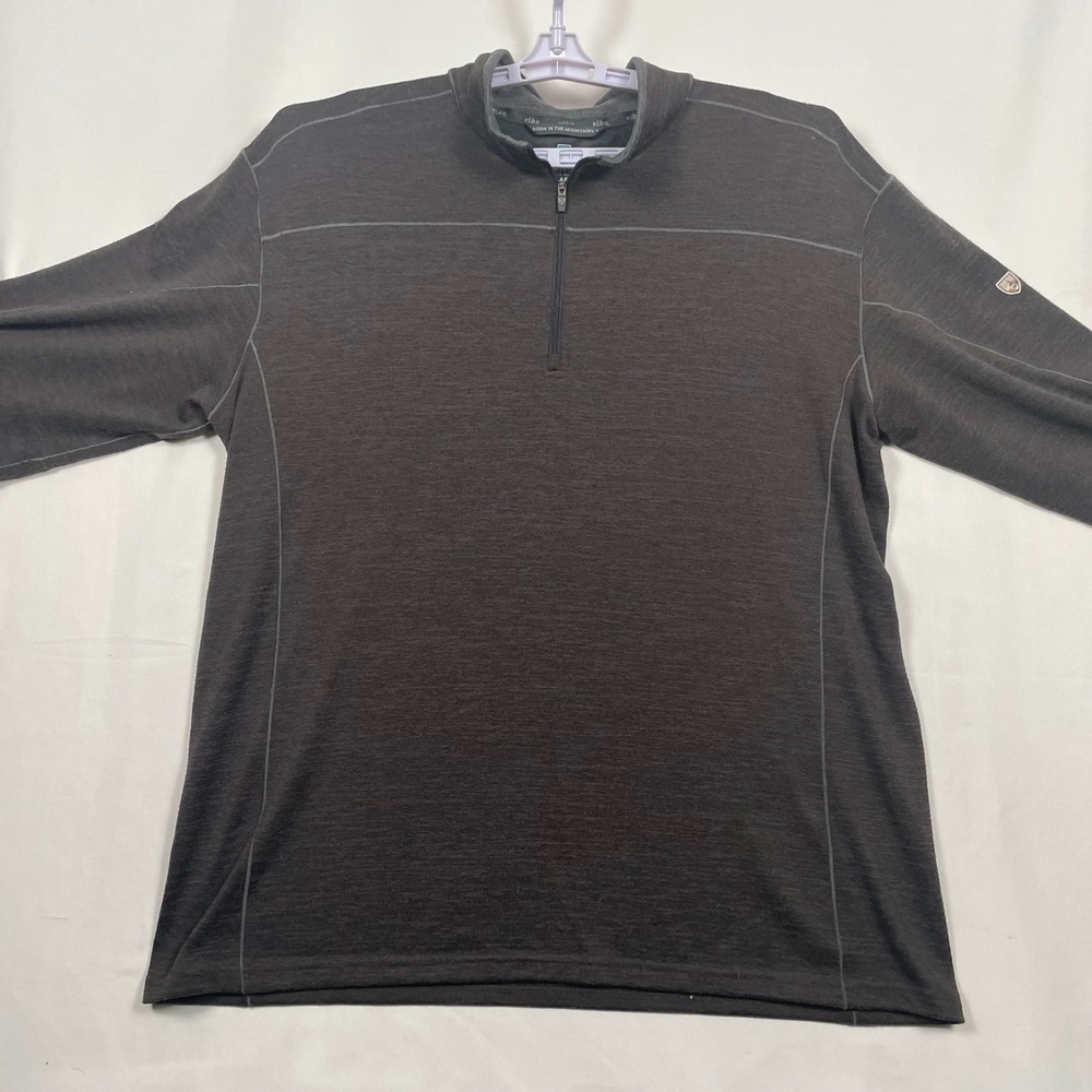 Kuhl Quarter Zip Pullover Mens XXL Beige Gray Long Sleeve Athletic Top Layering